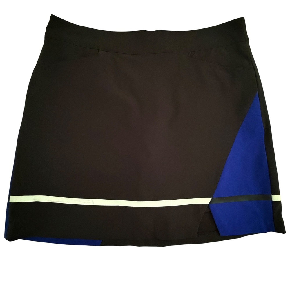 Slazenger Golf Skort Women 4 Black Blue Colorblock Active Mini Skirt